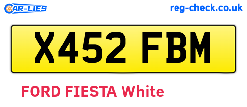 X452FBM are the vehicle registration plates.