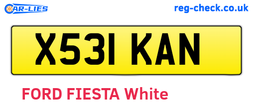 X531KAN are the vehicle registration plates.