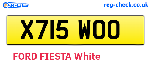X715WOO are the vehicle registration plates.