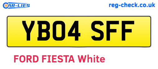 YB04SFF are the vehicle registration plates.