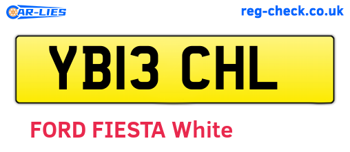 YB13CHL are the vehicle registration plates.