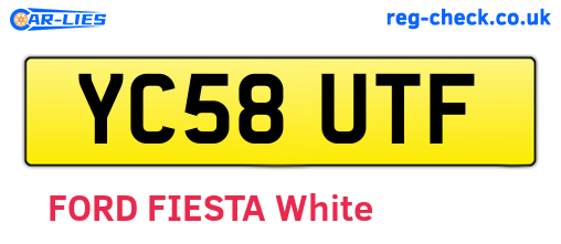 YC58UTF are the vehicle registration plates.