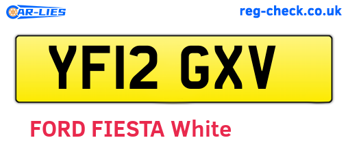 YF12GXV are the vehicle registration plates.