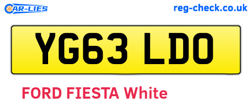 YG63LDO are the vehicle registration plates.