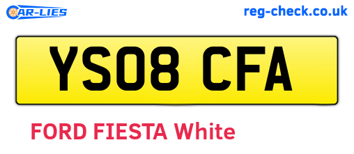 YS08CFA are the vehicle registration plates.