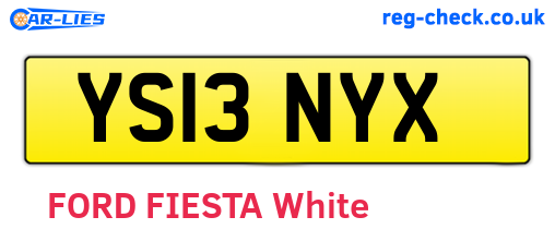 YS13NYX are the vehicle registration plates.