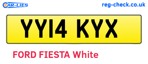 YY14KYX are the vehicle registration plates.
