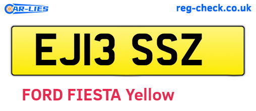 EJ13SSZ are the vehicle registration plates.