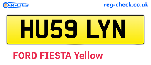 HU59LYN are the vehicle registration plates.