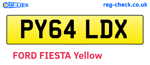 PY64LDX are the vehicle registration plates.