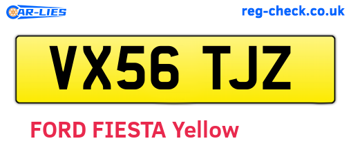 VX56TJZ are the vehicle registration plates.
