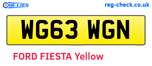 WG63WGN are the vehicle registration plates.