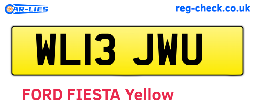 WL13JWU are the vehicle registration plates.