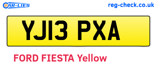 YJ13PXA are the vehicle registration plates.