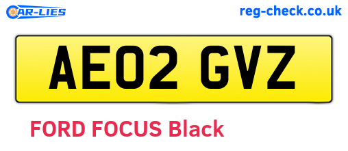 AE02GVZ are the vehicle registration plates.