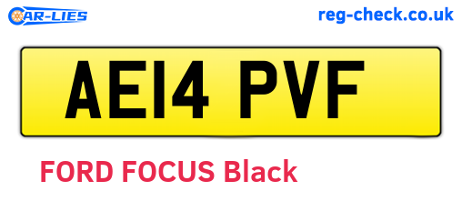AE14PVF are the vehicle registration plates.