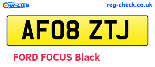 AF08ZTJ are the vehicle registration plates.