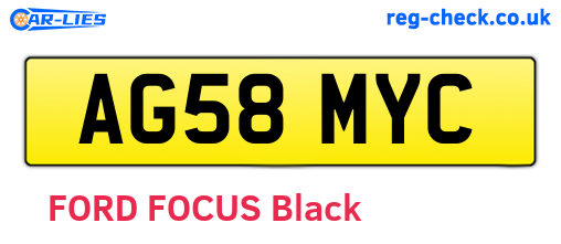 AG58MYC are the vehicle registration plates.