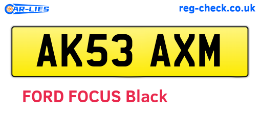 AK53AXM are the vehicle registration plates.