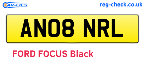 AN08NRL are the vehicle registration plates.