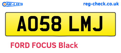 AO58LMJ are the vehicle registration plates.
