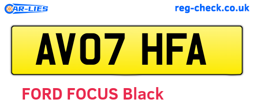AV07HFA are the vehicle registration plates.