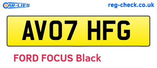 AV07HFG are the vehicle registration plates.