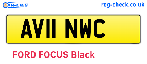 AV11NWC are the vehicle registration plates.