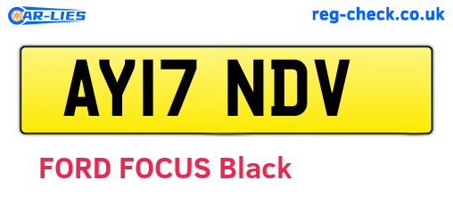 AY17NDV are the vehicle registration plates.