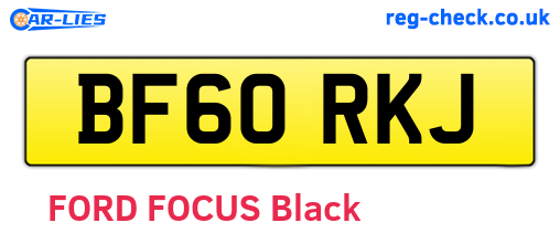 BF60RKJ are the vehicle registration plates.