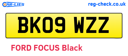 BK09WZZ are the vehicle registration plates.
