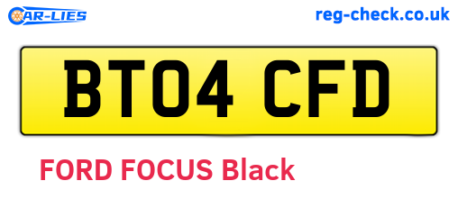 BT04CFD are the vehicle registration plates.