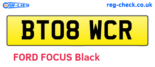 BT08WCR are the vehicle registration plates.