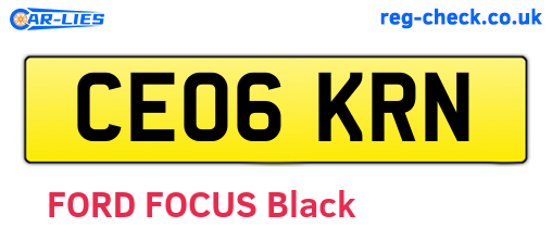 CE06KRN are the vehicle registration plates.