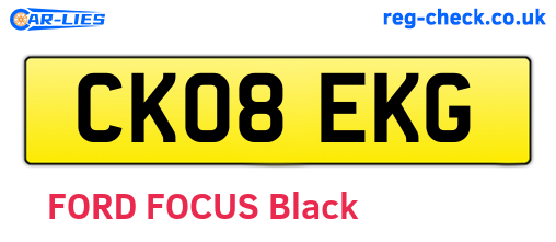 CK08EKG are the vehicle registration plates.