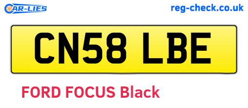 CN58LBE are the vehicle registration plates.