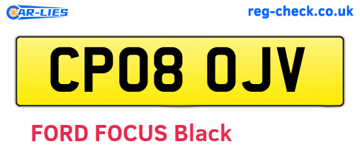 CP08OJV are the vehicle registration plates.