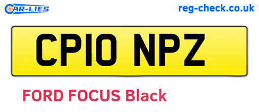 CP10NPZ are the vehicle registration plates.