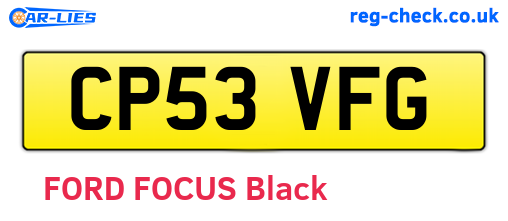 CP53VFG are the vehicle registration plates.