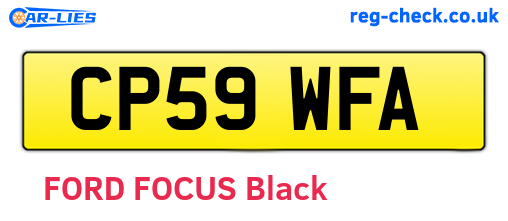 CP59WFA are the vehicle registration plates.