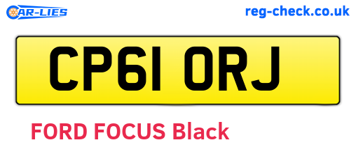 CP61ORJ are the vehicle registration plates.