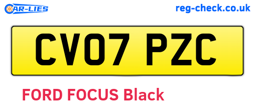 CV07PZC are the vehicle registration plates.