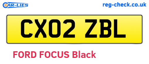 CX02ZBL are the vehicle registration plates.
