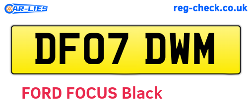 DF07DWM are the vehicle registration plates.