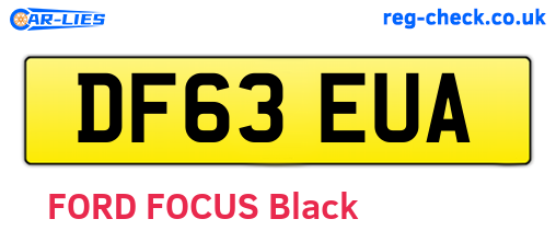 DF63EUA are the vehicle registration plates.