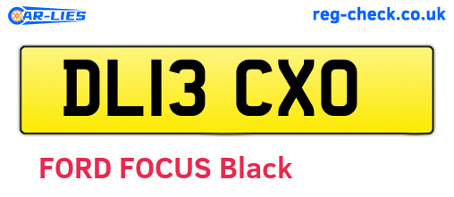 DL13CXO are the vehicle registration plates.