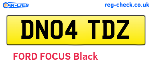 DN04TDZ are the vehicle registration plates.