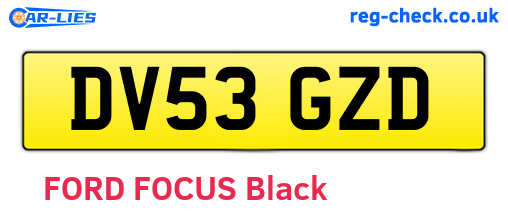 DV53GZD are the vehicle registration plates.