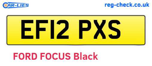 EF12PXS are the vehicle registration plates.
