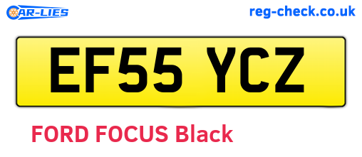 EF55YCZ are the vehicle registration plates.